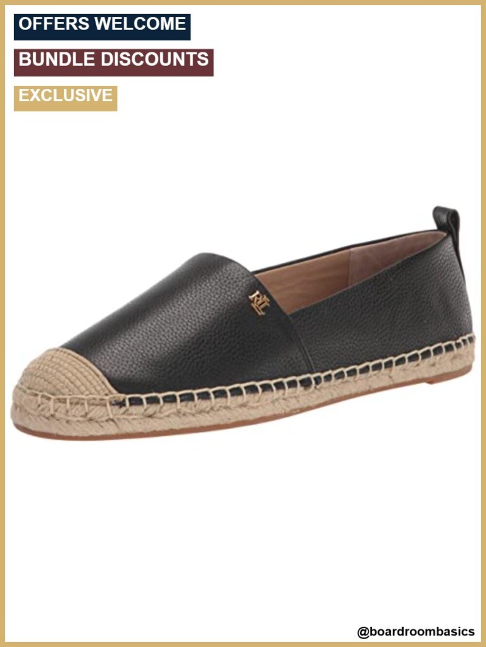 Espadrille Flats with Crochet Toe and LRL Logo
